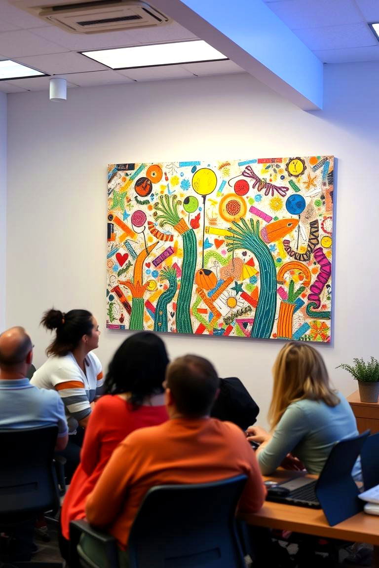 Collaborative Art Project - 24 Office Wall Decor Ideas
