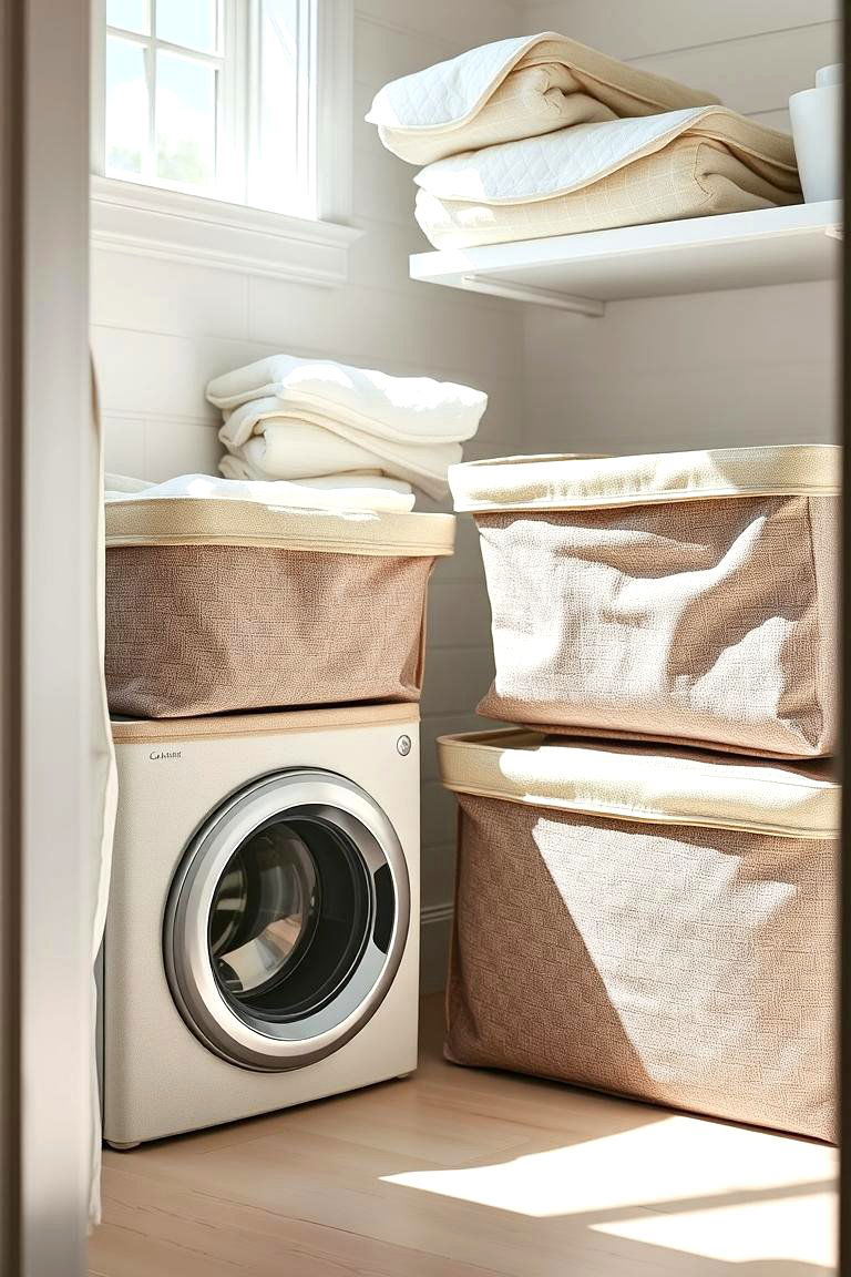 Collapsible Fabric Laundry Baskets - 24 Laundry Basket Storage Ideas