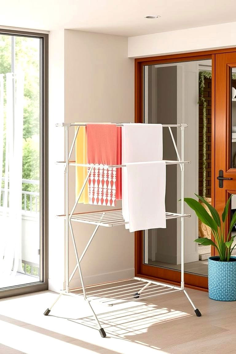Collapsible OutdoorIndoor Drying Rack - 24 Laundry Room Drying Rack Ideas