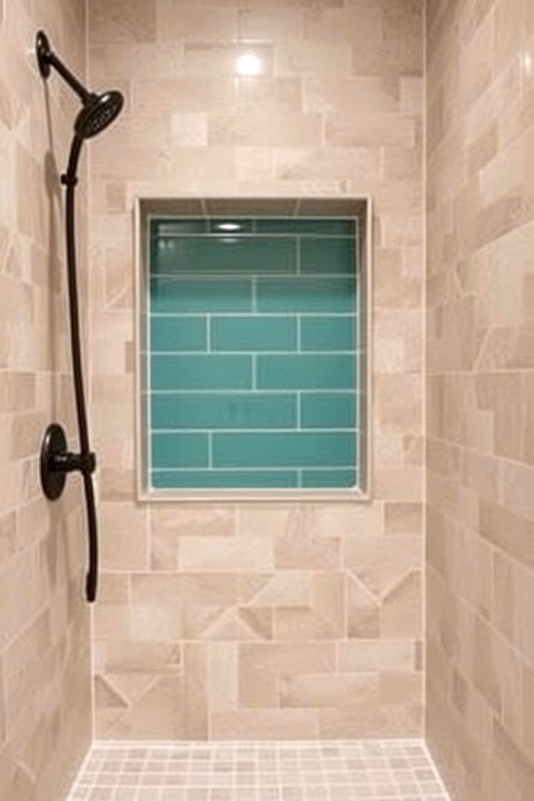 Color Block Niche - 24 Shower Niche Ideas