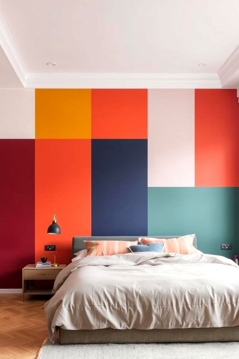 Color Blocked Wall for a Graphic Touch - 24 Feature Wall Ideas