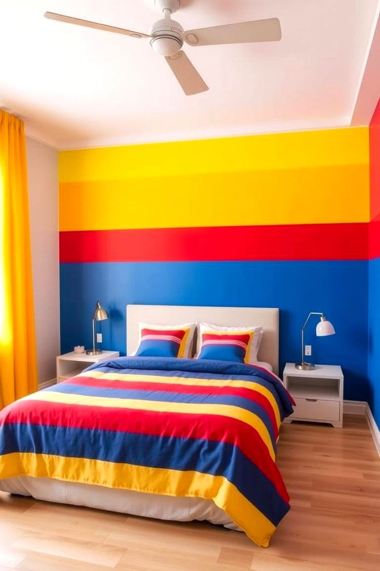 Color Blocked Walls - 24 80s Bedroom Ideas