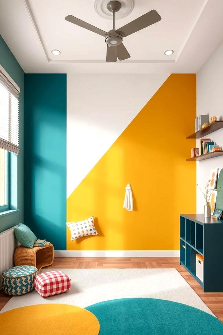 Color Blocking Fun - 24 Kids Room Paint Ideas