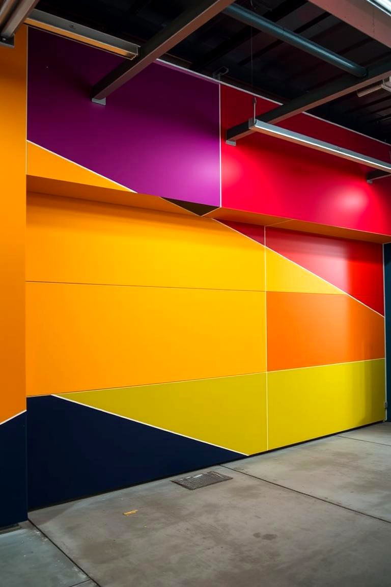 Color Blocking Techniques - 24 Garage Wall Paint Ideas