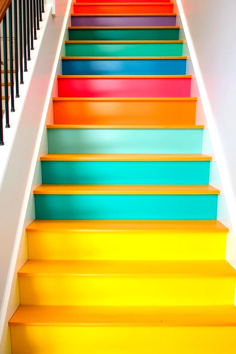 Color Blocking on Stairs - 24 Painted Stair Ideas