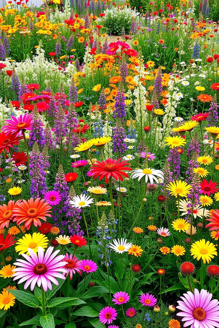 Color Burst Meadow - 24 Wildflower Garden Ideas