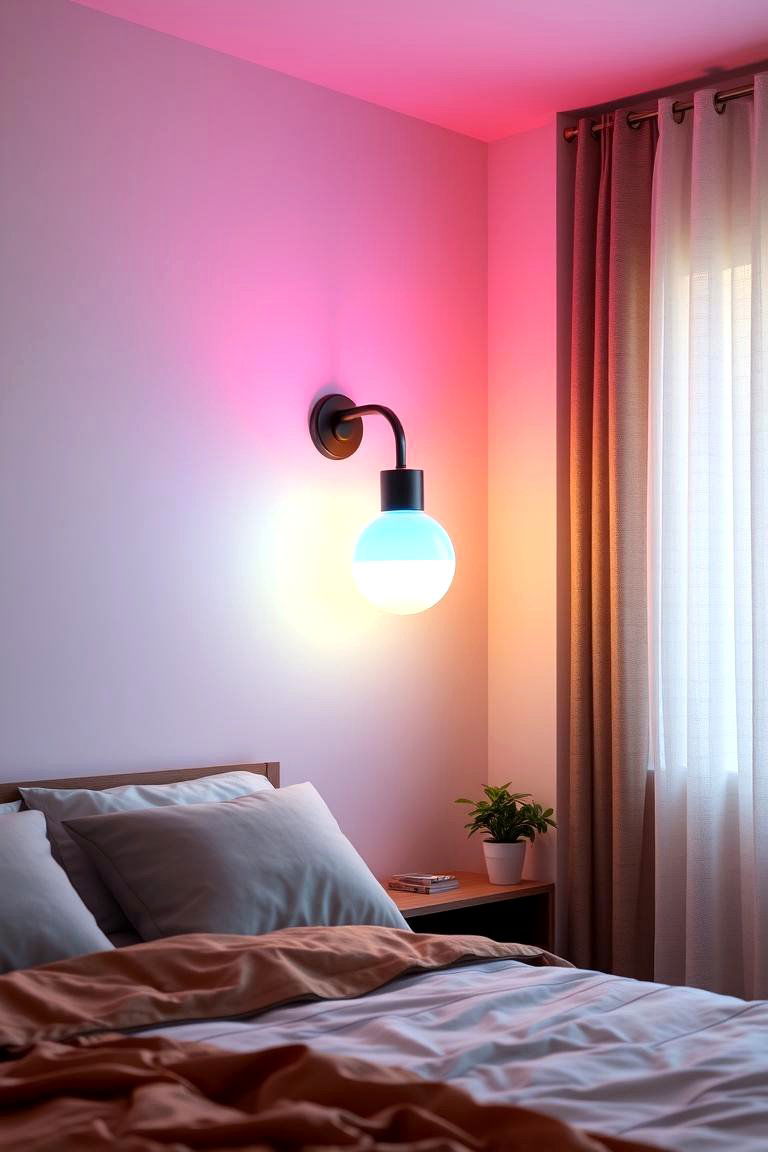 Color Changing LED Lamps - 24 Bedroom Lighting Ideas