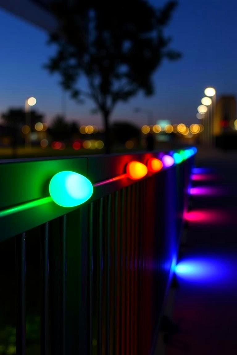 Color Changing LED Lights - 24 Fence Lighting Ideas