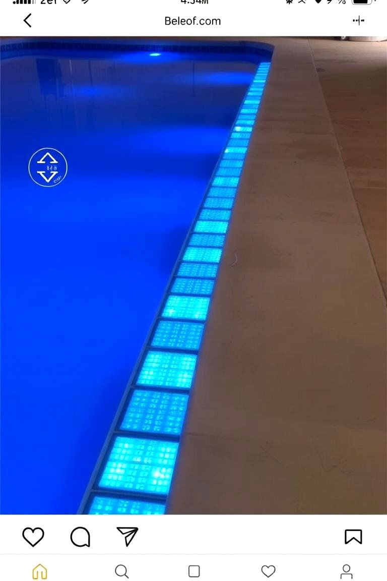 Color Changing LED Tiles - 24 Waterline Pool Tile Ideas