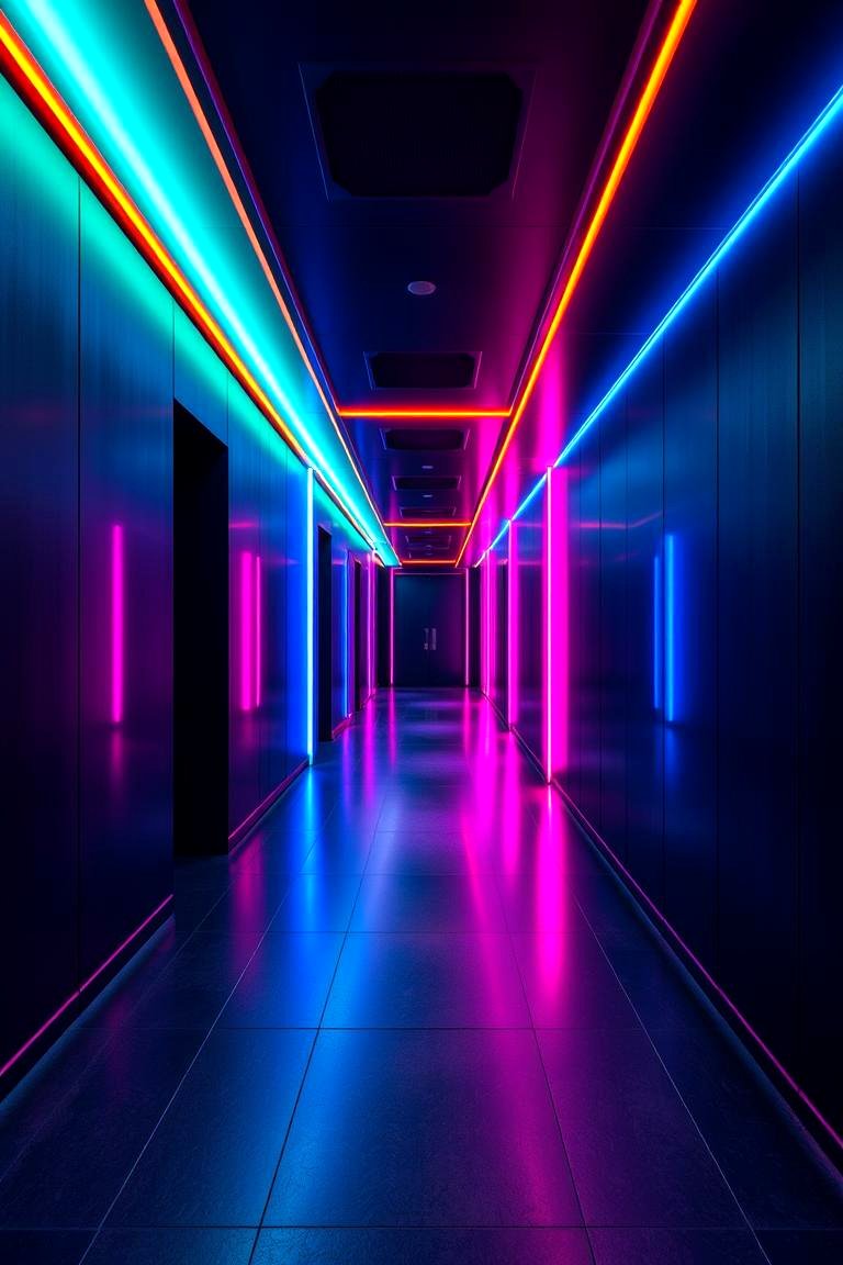 Color Changing LEDs - 24 Dark Hallway Ideas