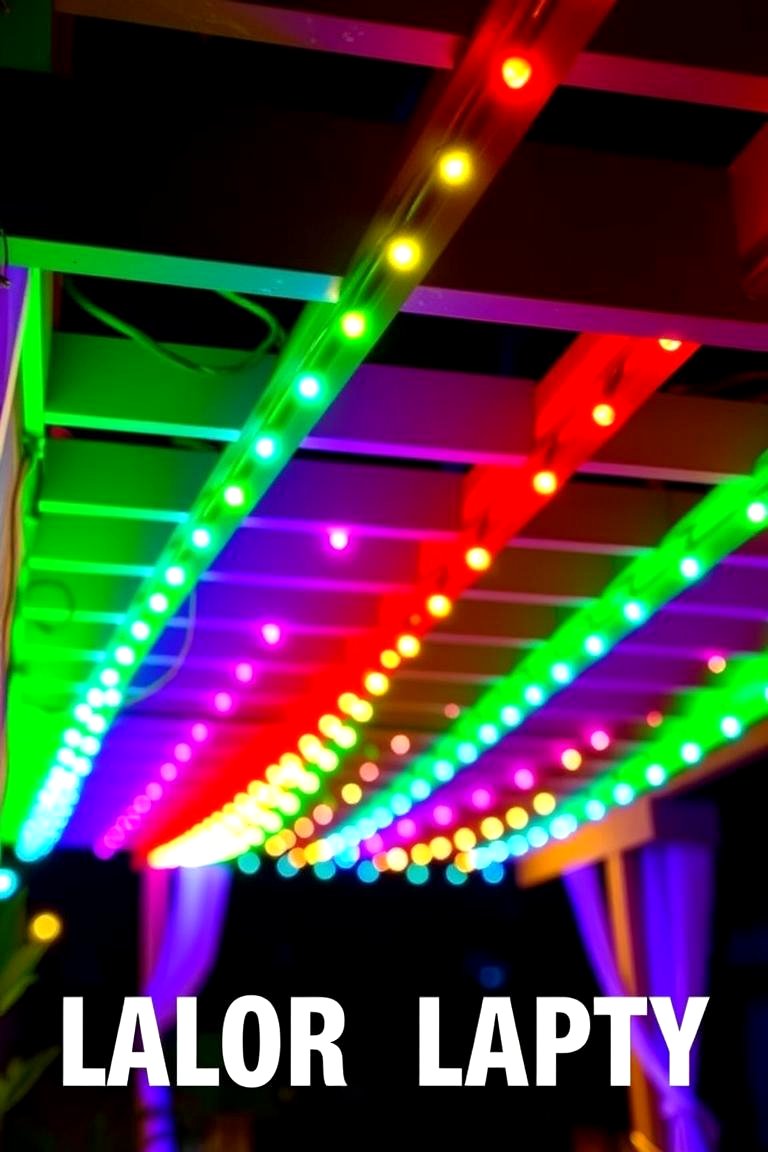 Color Changing Lights for Dynamic Effects - 24 Pergola Lighting Ideas