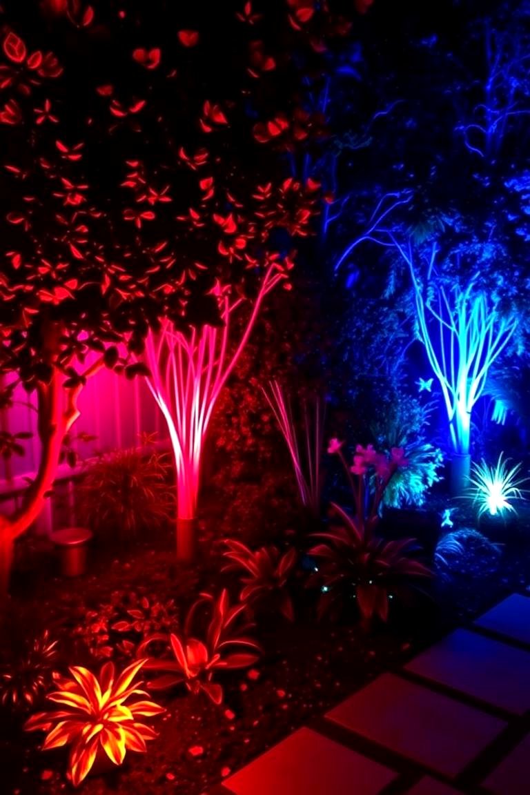 Color Changing Lights for Versatile Mood Setting - 24 Backyard Lighting Ideas