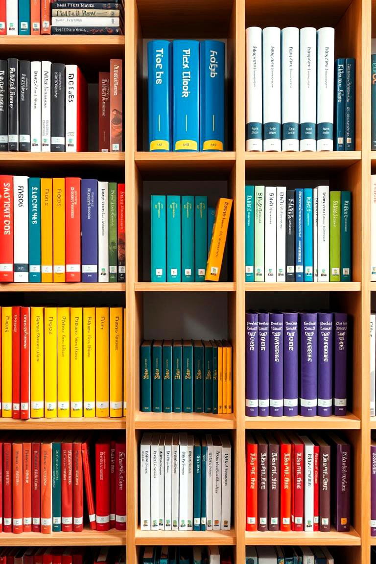 Color Coded Books - 24 Bookshelf Organization Ideas