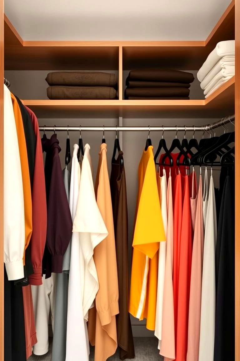 Color Coded Open Closet - 24 Open Closet Ideas