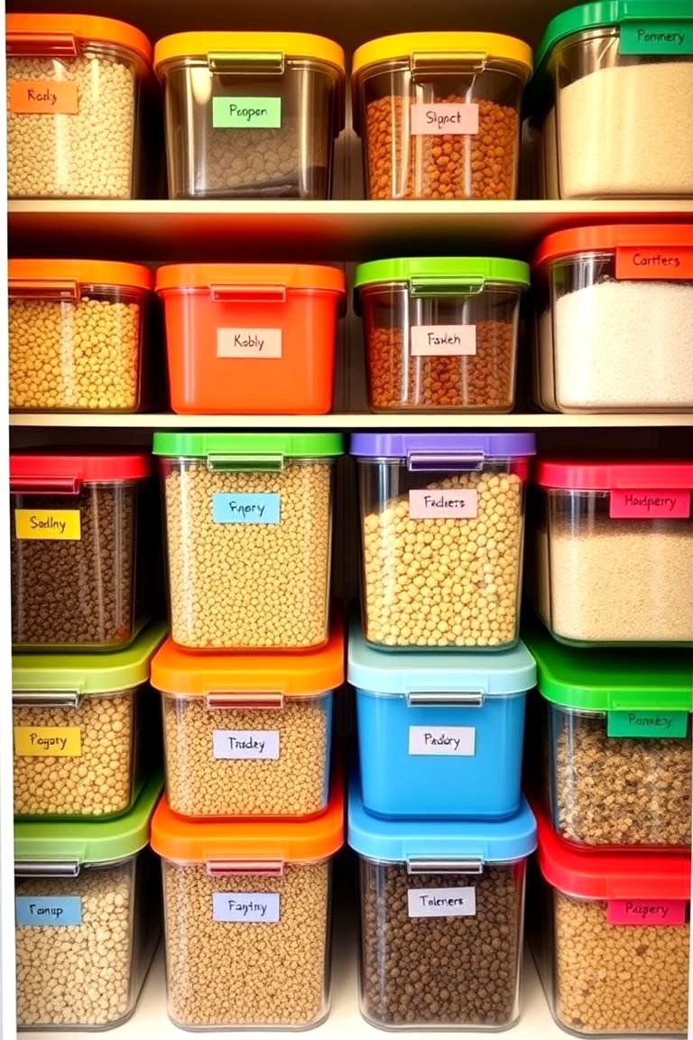 Color Coded Organization - 24 Kitchen Pantry Ideas