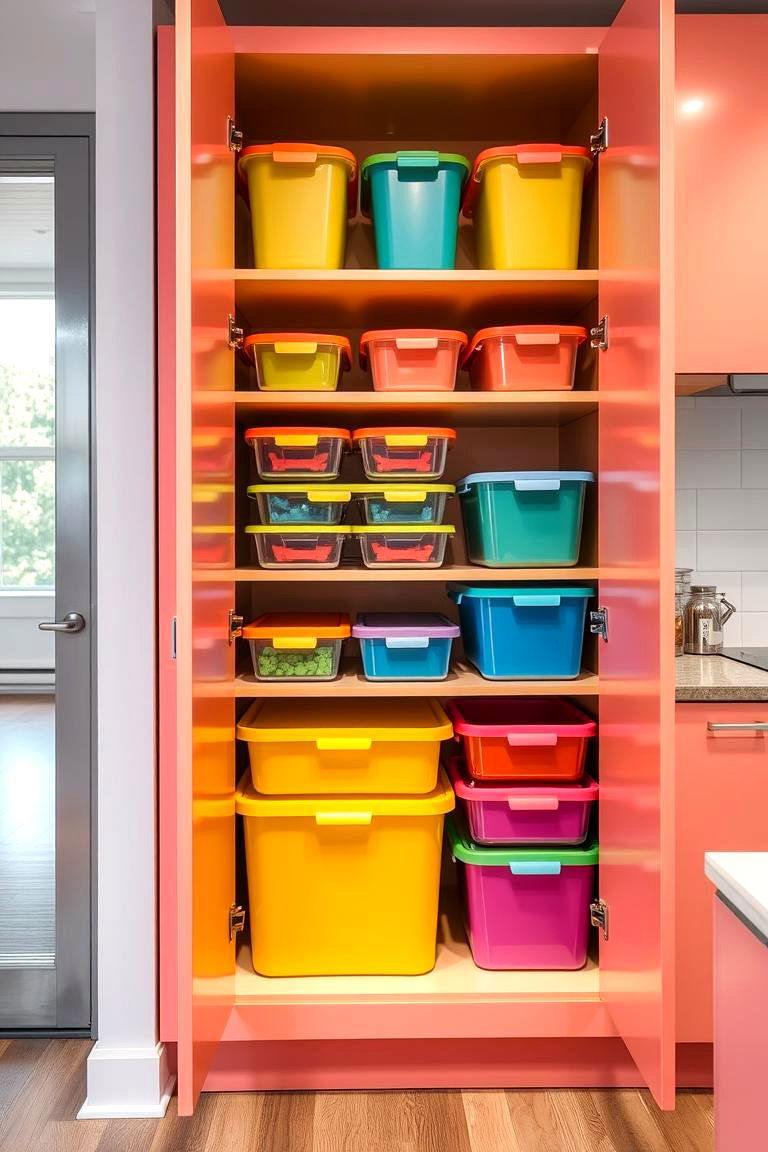 Color Coded Storage for Easy Identification - 24 cabinet storage ideas