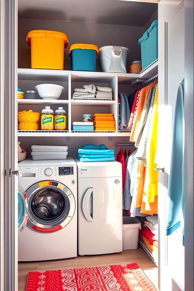 Color Coded Zones for Efficiency - 24 Laundry Closet Ideas