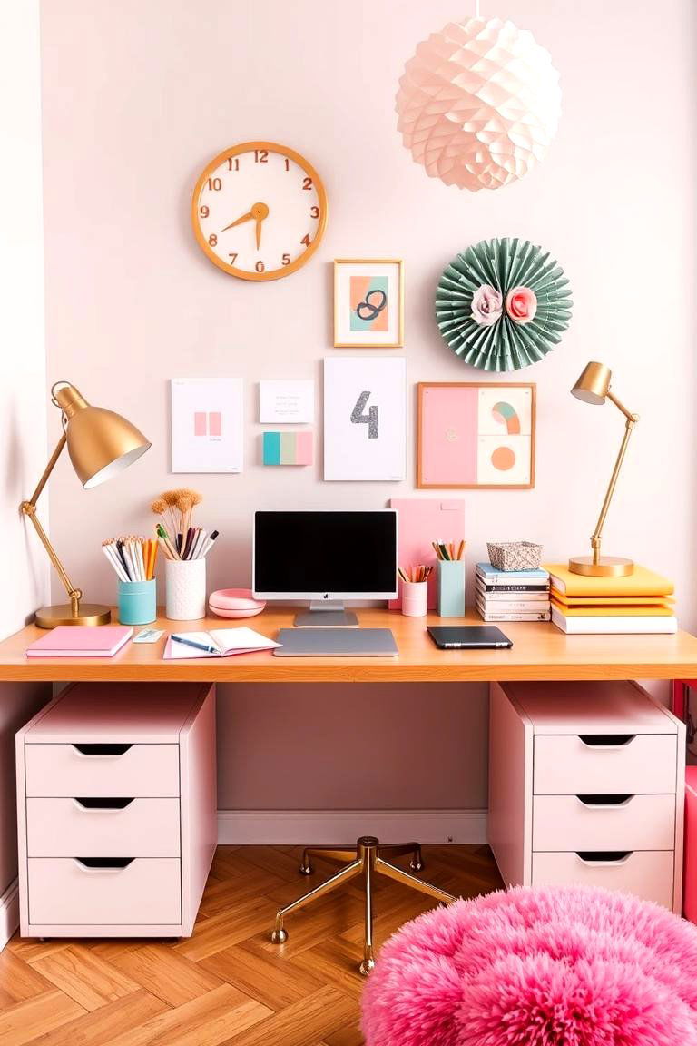 Color Coordination - 24 Desk Decor Ideas