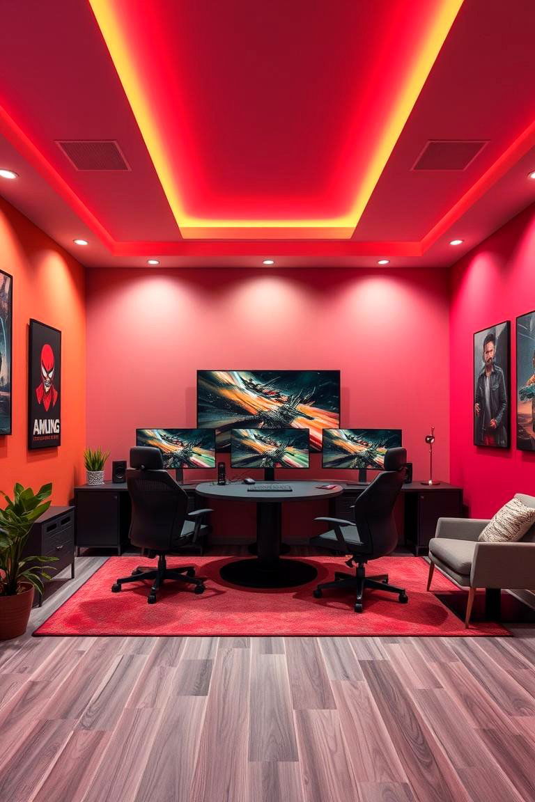 Color Palette Focused Gaming Room - 24 Boys Gaming Bedroom Ideas