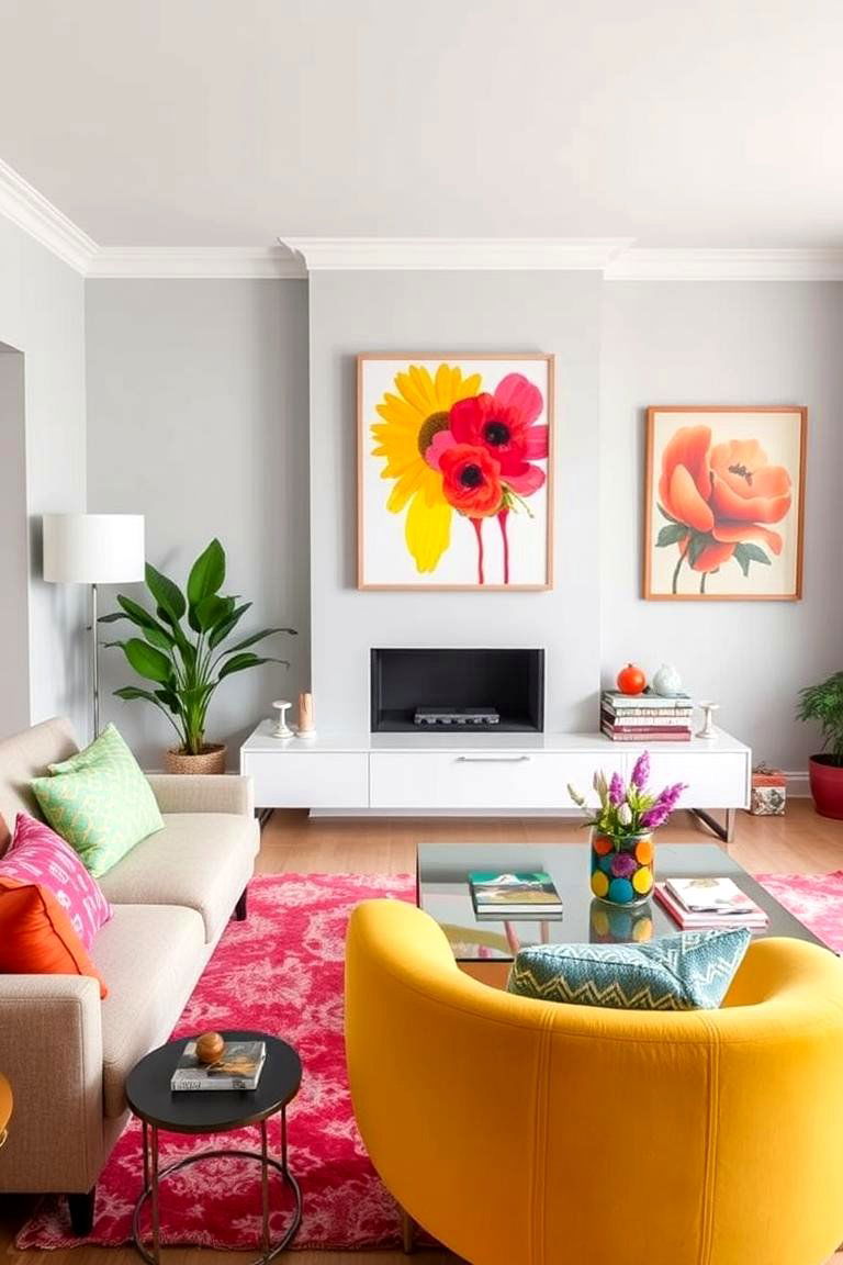 Color Pop Decor - 24 Colorful Living Room Ideas
