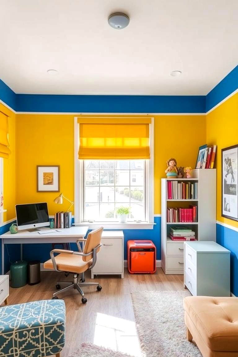 Color Pop Walls - 24 Study Room Ideas