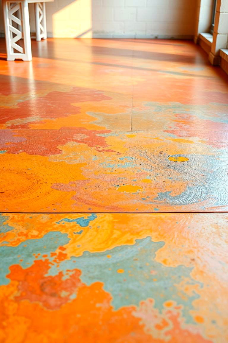 Colored Concrete Floor - 24 Types of Concrete Floor Finishes