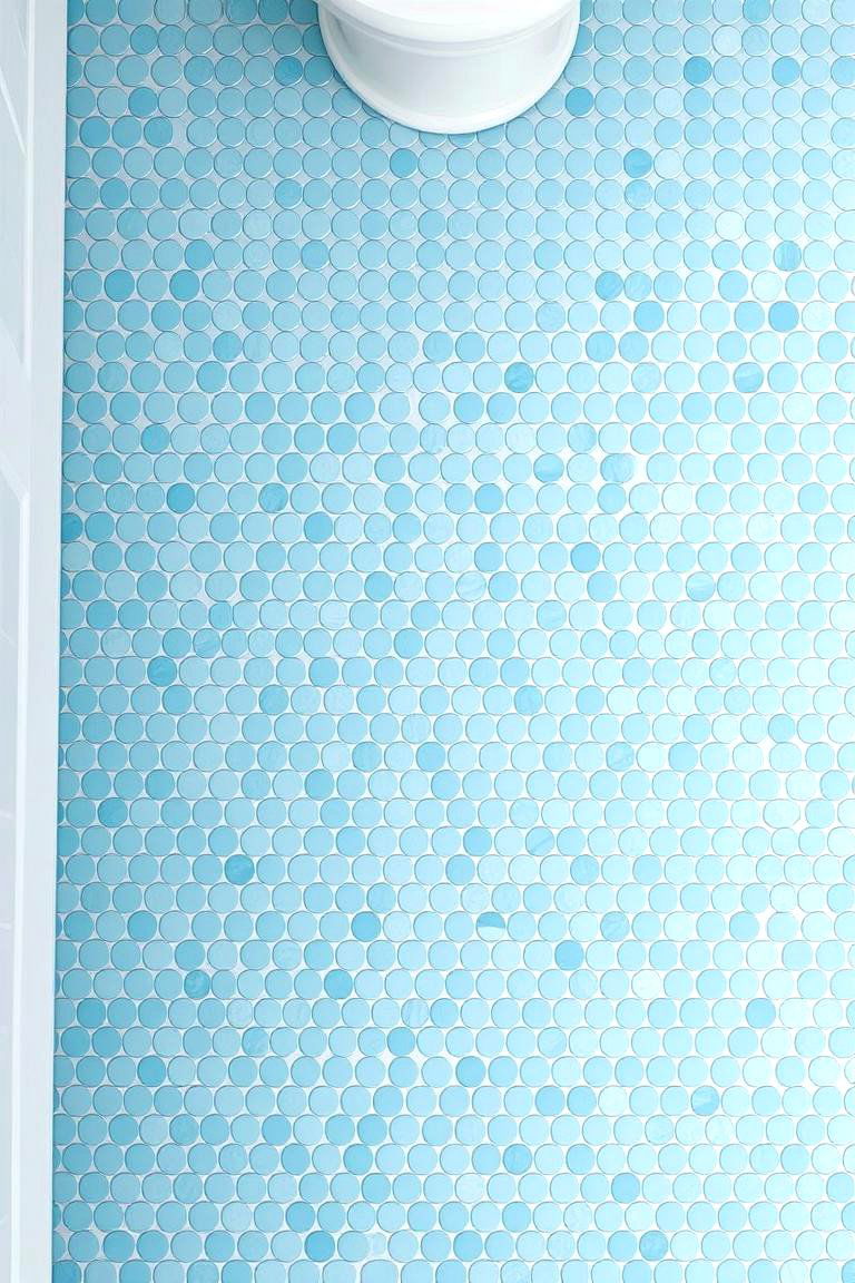 Colored Grout with Matching Tiles - 24 Penny Tile Bathroom Floor Ideas