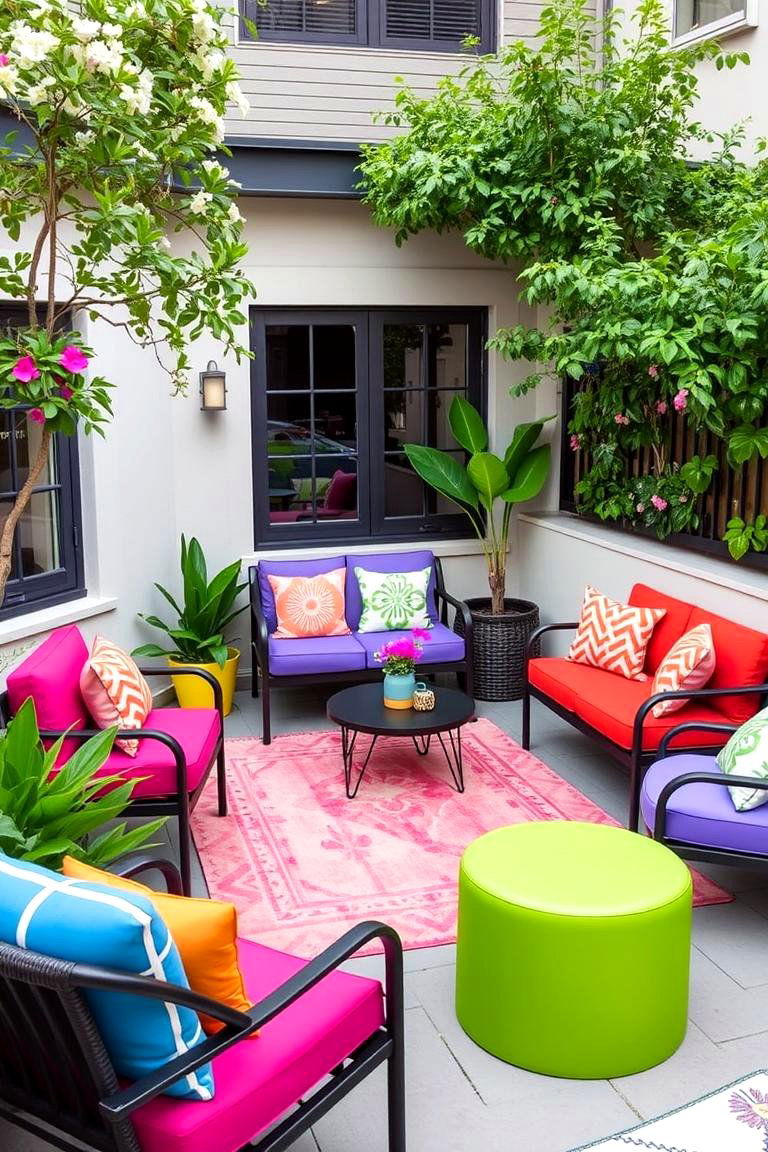 Colorful Accent Furnishings - 24 Semi Circle Patio Ideas and Inspiration