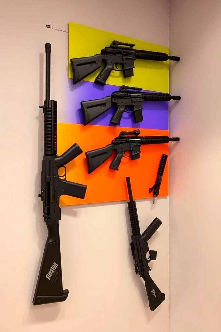 Colorful Accented Display - 24 Gun Wall Ideas