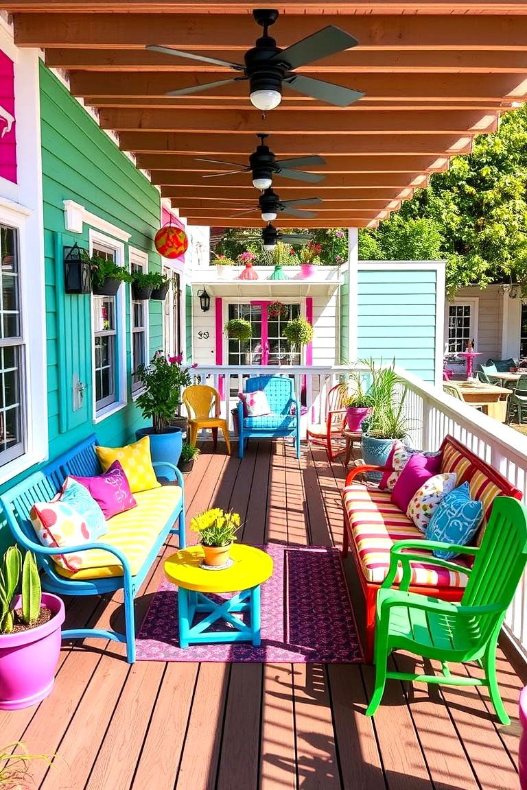 Colorful Accents Splash - 24 Deck Decorating Ideas