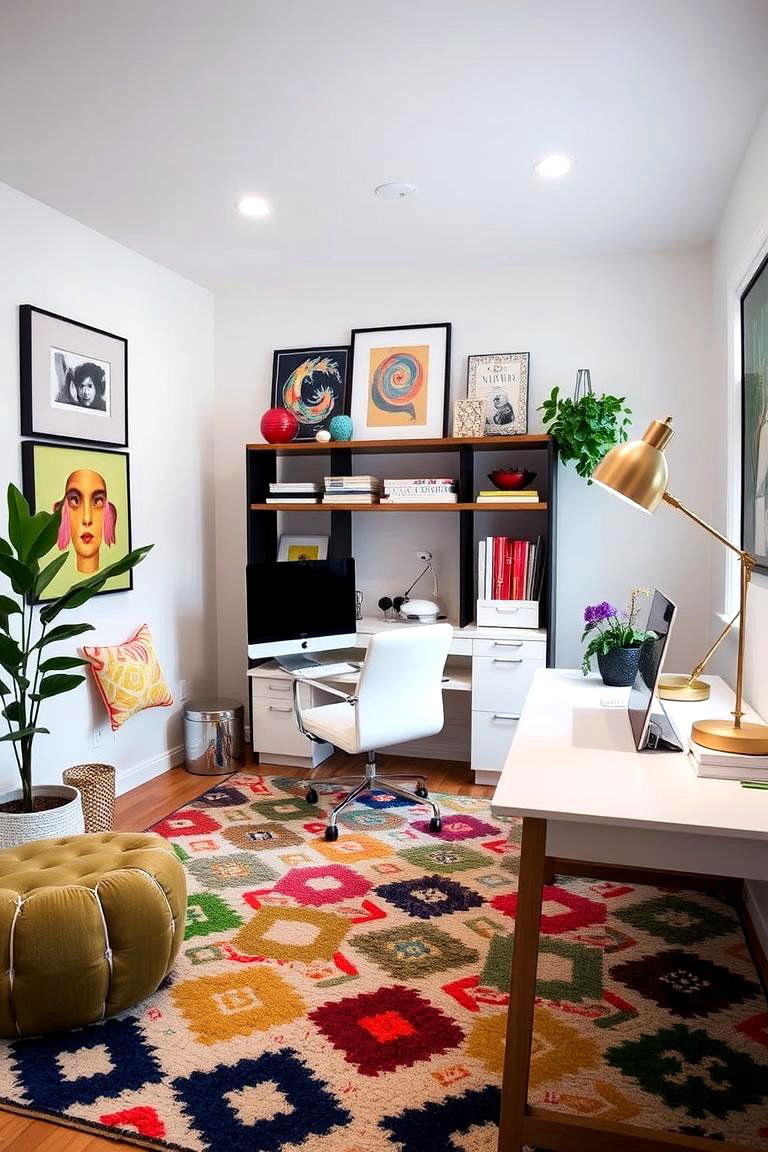 Colorful Accents - 24 Modern Home Office Ideas
