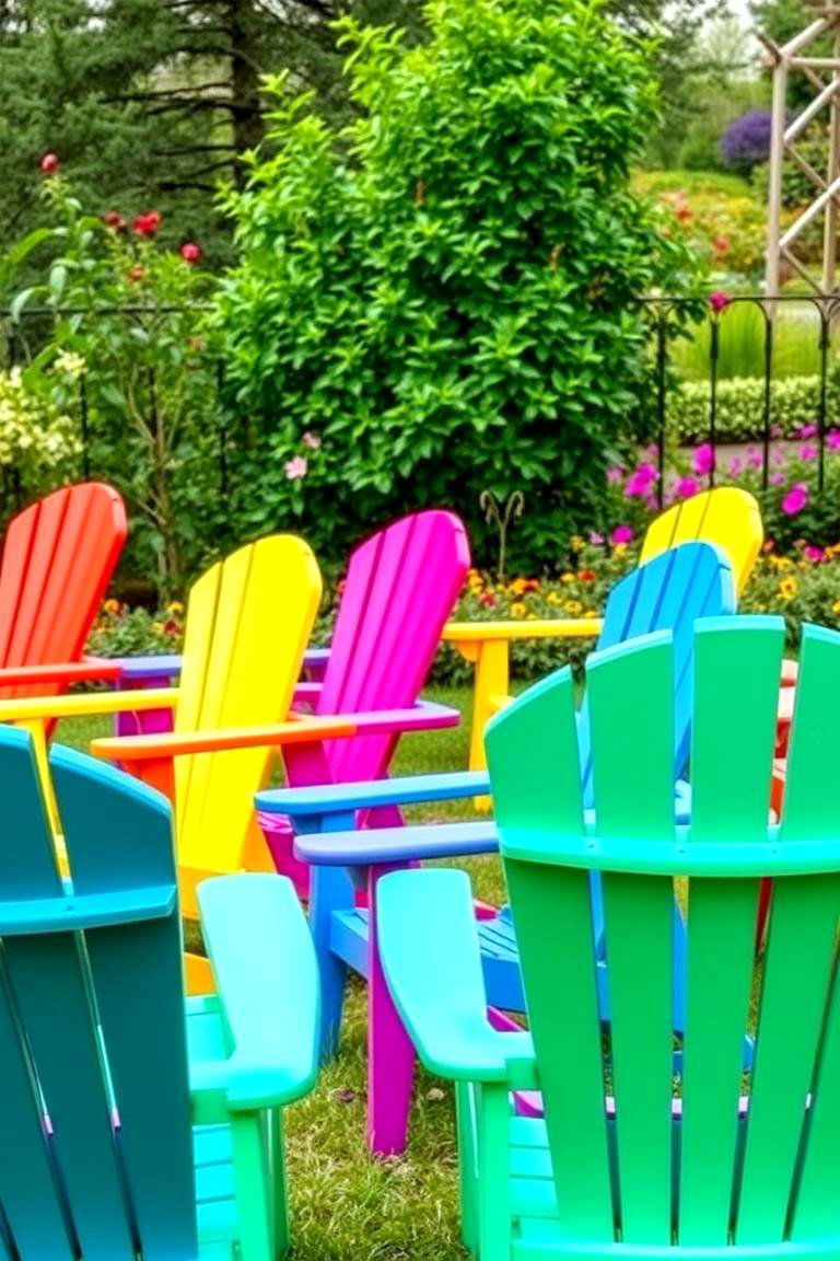 Colorful Adirondack Chairs - 24 Garden Furniture Ideas