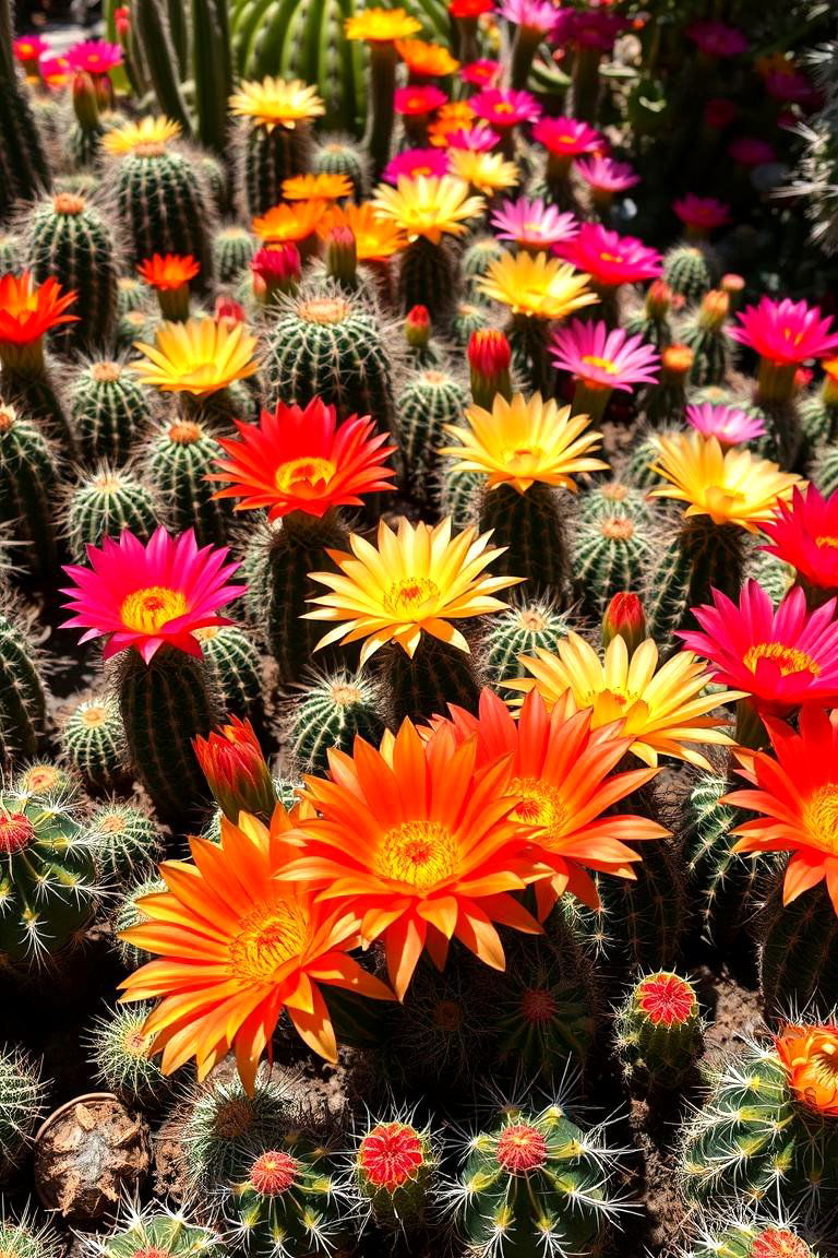 Colorful Blooming Cactus Garden - 24 Cactus Garden Ideas