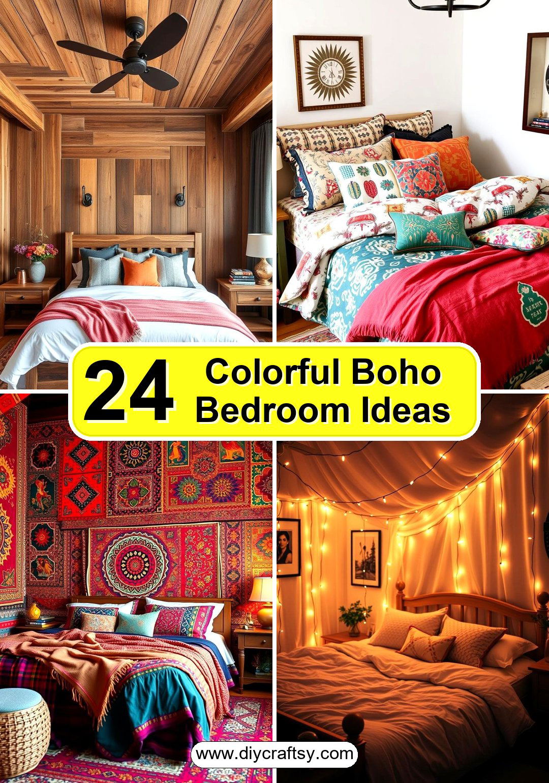 Colorful Boho Bedroom Ideas