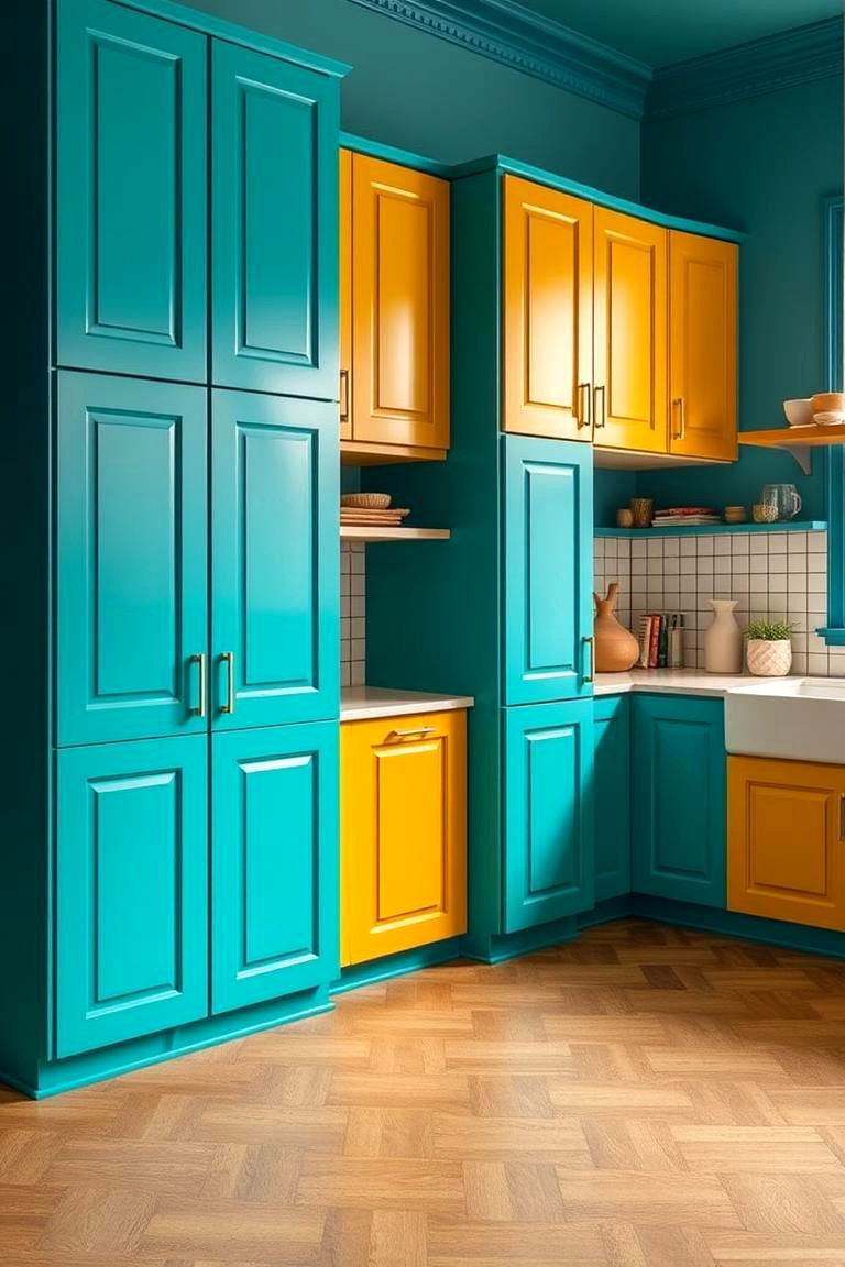 Colorful Cabinets for a Pop of Personality - 24 Floor to Ceiling Cabinets Ideas
