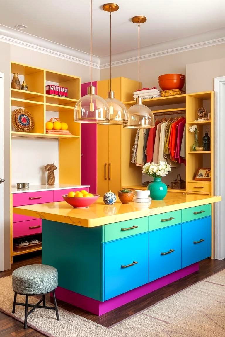 Colorful Closet Island - 24 Closet Island Ideas