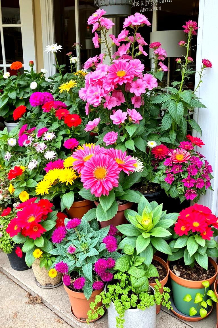 Colorful Container Garden Delight - 24 Garden Centerpiece Ideas