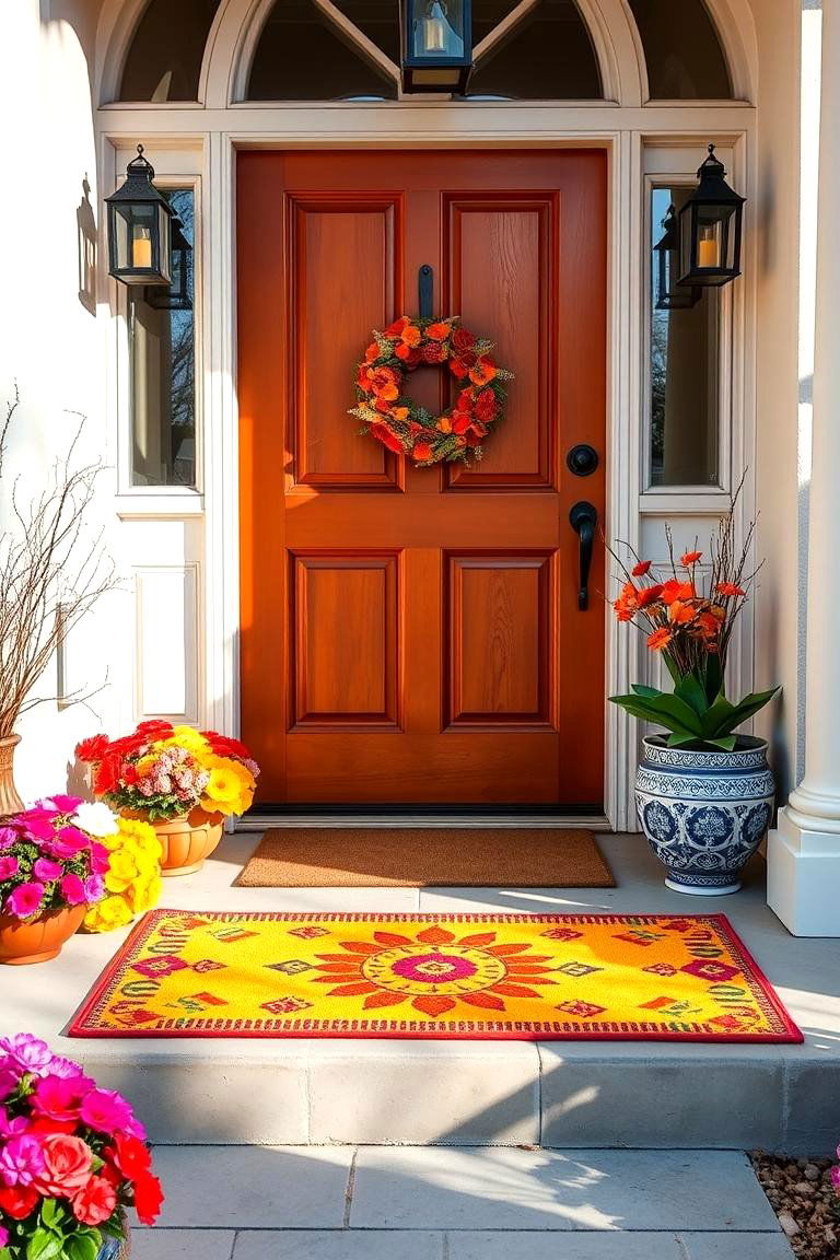 Colorful Doormats - 24 Spring Front Door Decor Ideas
