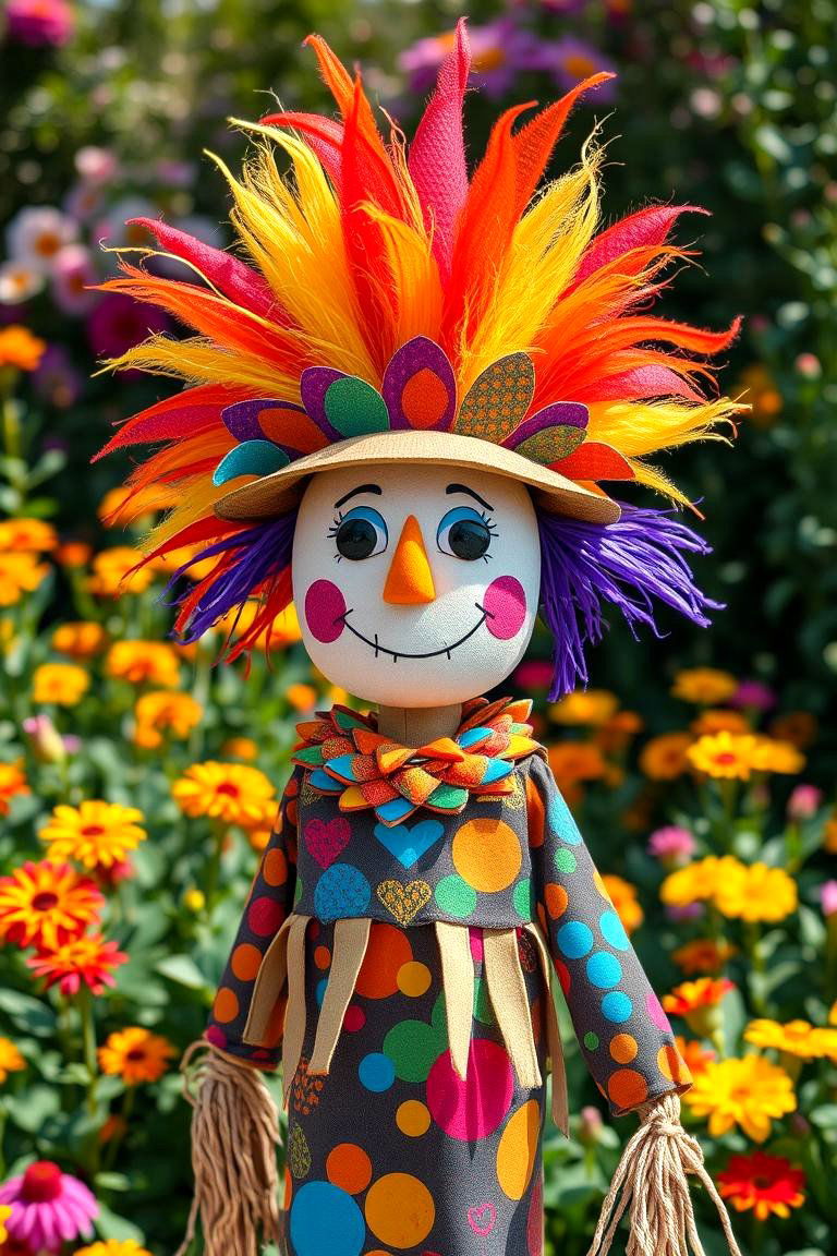Colorful Festival Scarecrow - 24 Garden Scarecrow Ideas