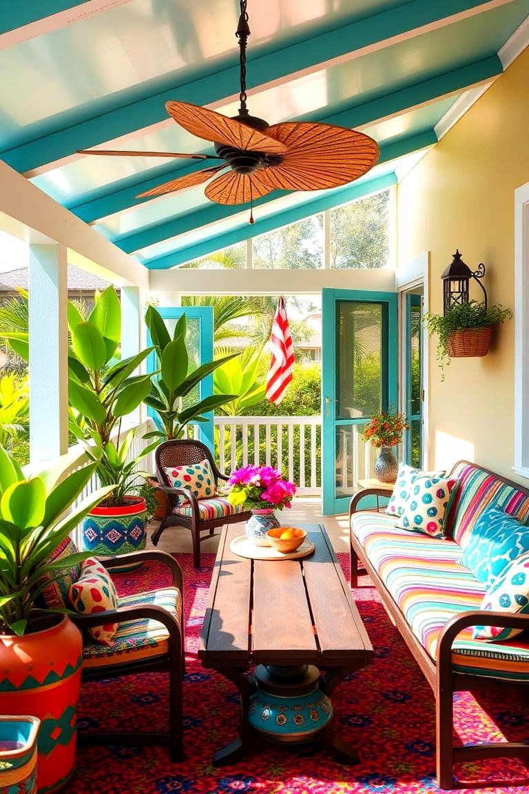 Colorful Fiesta Porch - 24 Lanai Porch Ideas
