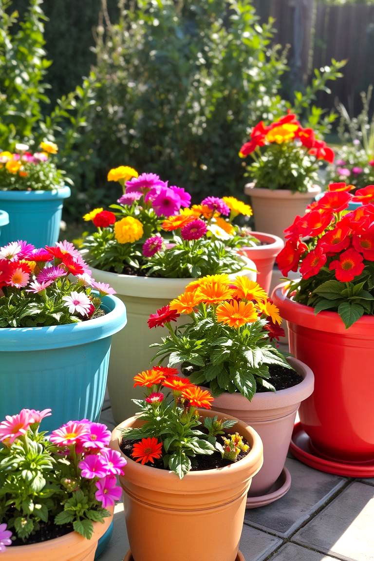 Colorful Garden Planters - 24 Garden Decor Ideas