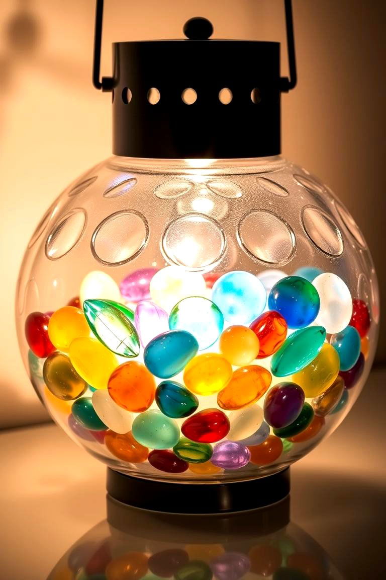 Colorful Gemstone Fill - 24 Lantern Decor Ideas