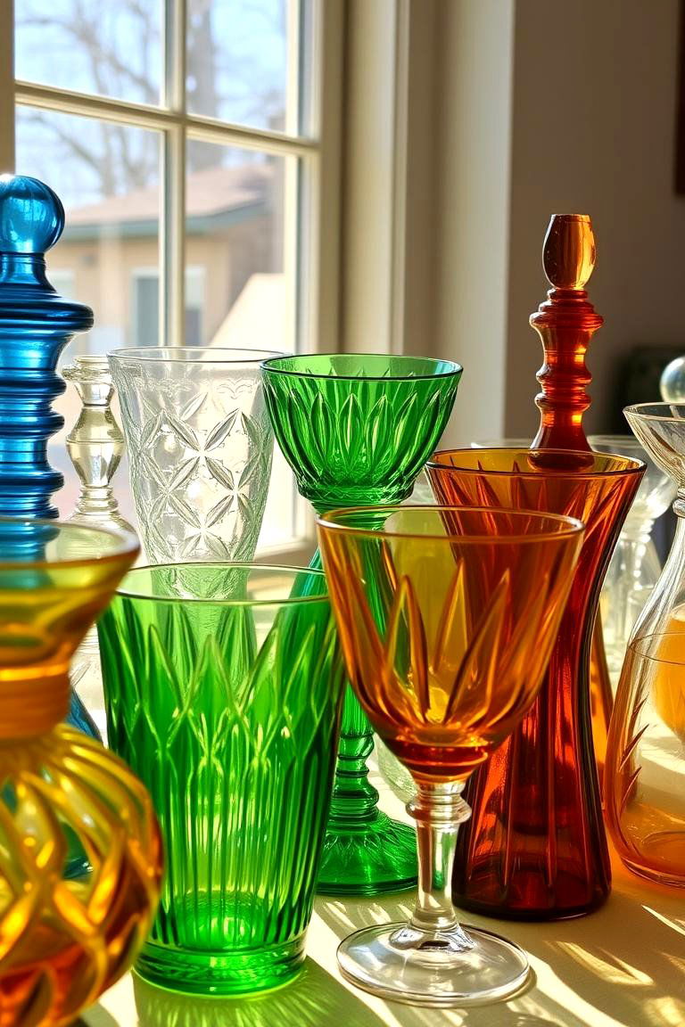 Colorful Glassware Arrangements - 24 non-floral wedding centerpiece ideas