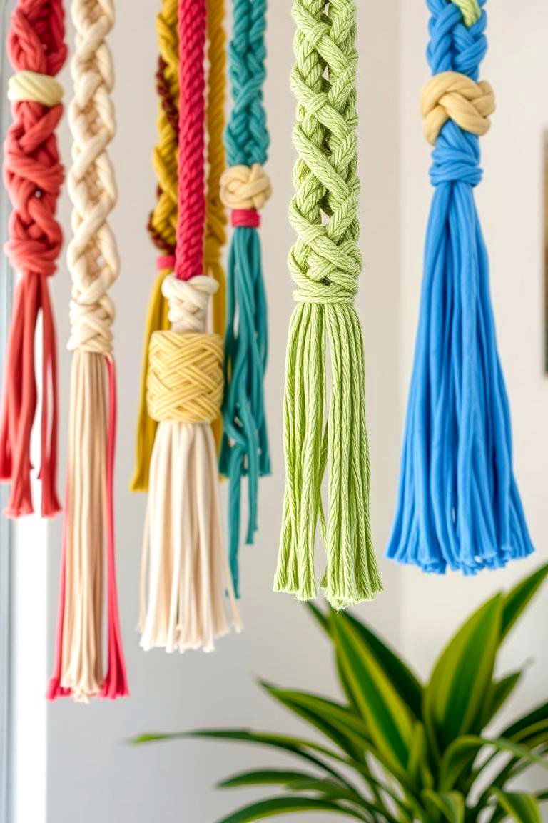 Colorful Macrame Accents - 24 Bohemian Tropical Bohemian Decor