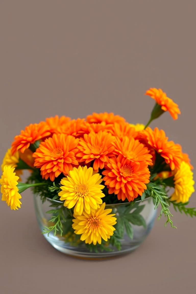 Colorful Marigold Centerpiece - 24 Flower Centerpiece Ideas