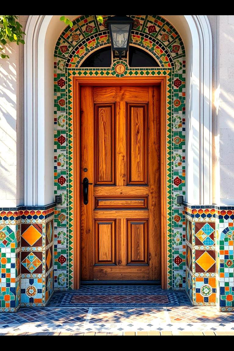Colorful Mosaic Tiles - 24 Summer Front Door Decor Ideas