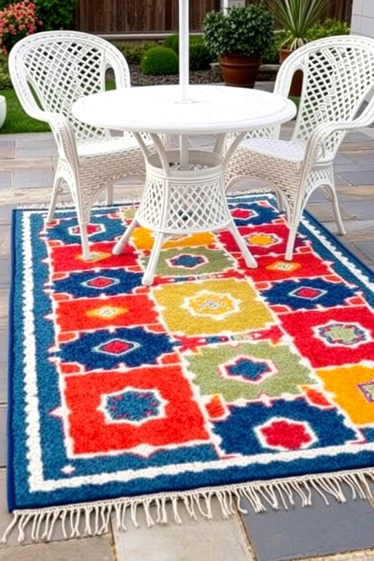 Colorful Outdoor Rug - 24 Patio Furniture Ideas