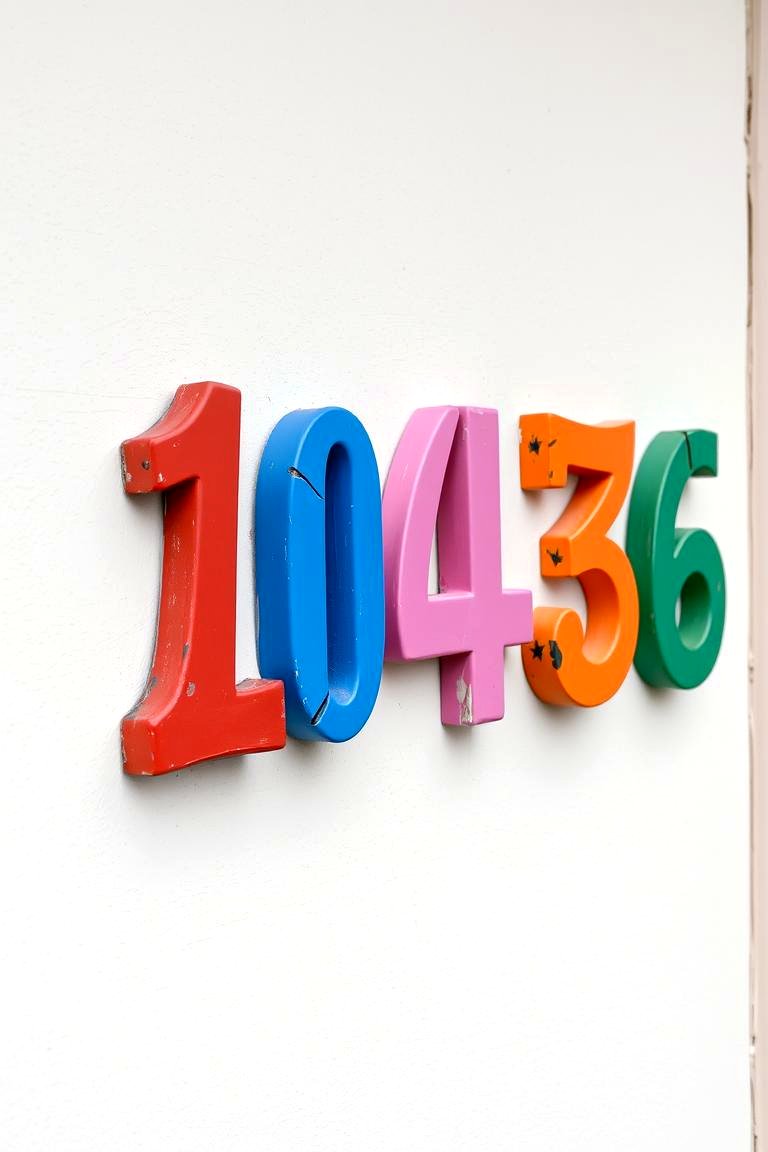 Colorful Painted Numbers - 24 House Number Ideas
