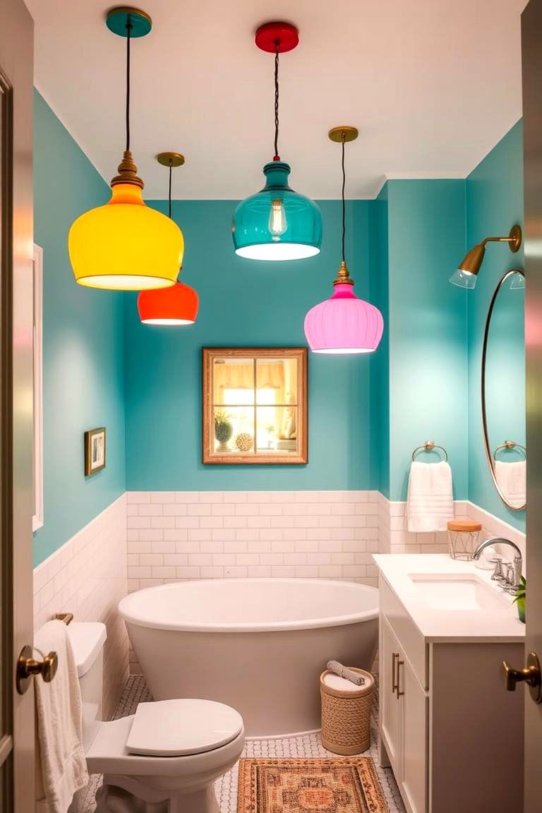 Colorful Pendant Lights to Add Fun and Personality - 24 Bathroom Pendant Lighting Ideas