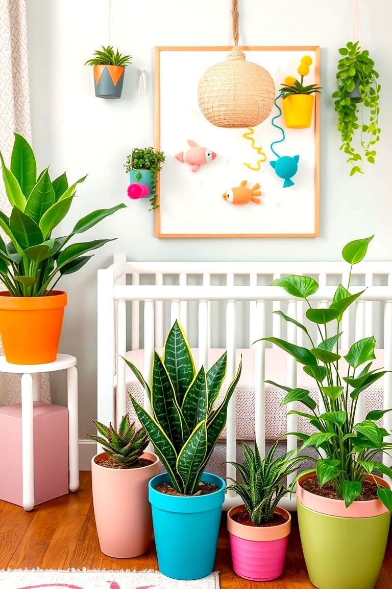 Colorful Plant Decor - 24 Rainbow Nursery Ideas